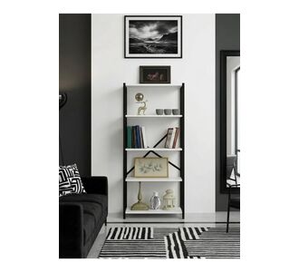 Stewehome Βιβλιοθήκη με 5 ράφια από μέταλλο (Καφέ) 52x25x150 cm 961731 |  Βιβλιοθήκες στο espiti