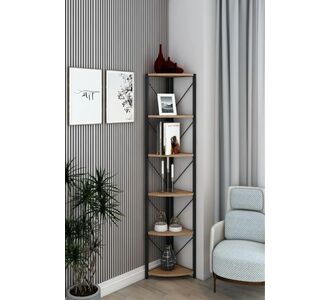 Stewehome Γωνιακή βιβλιοθήκη από μέταλλο με 6 ράφια σε μοντέρνο στυλ 46x30x177 cm 813448 |  Βιβλιοθήκες στο espiti
