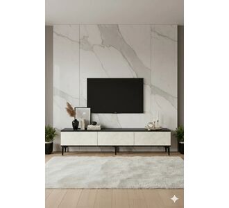 Stewehome Έπιπλο τηλεόρασης με ντουλάπια από Συνθετικό ξύλο κλασικού στιλ 180x30x41 cm 394520 |  Έπιπλα τηλεόρασης στο espiti