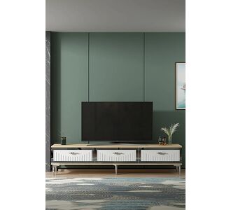 Stewehome Μοντέρνο ντουλάπι τηλεόρασης με πόρτες από σανίδα μελαμίνης 180x30x41 cm 712064 |  Έπιπλα τηλεόρασης στο espiti