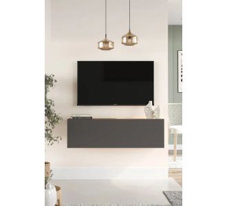 Stewehome Έπιπλο τηλεόρασης με πόρτα από πεύκο 100x32x29 cm 275949 |  Έπιπλα τηλεόρασης στο espiti