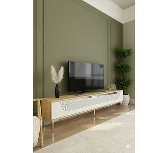 Stewehome Έπιπλο τηλεόρασης με ντουλάπια από Συνθετικό ξύλο σε μοντέρνο στιλ 180x30x41 cm 204315 |  Έπιπλα τηλεόρασης στο espiti