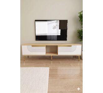 Stewehome Μοντέρνο έπιπλο τηλεόρασης με ντουλάπια και ράφι από Συνθετικό ξύλο 150x30x41 cm 352551 |  Έπιπλα τηλεόρασης στο espiti