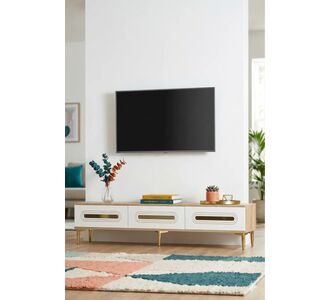 Stewehome Έπιπλο τηλεόρασης με ντουλάπια από Συνθετικό ξύλο σε μοντέρνο στιλ 180x30x41 cm 556720 |  Έπιπλα τηλεόρασης στο espiti