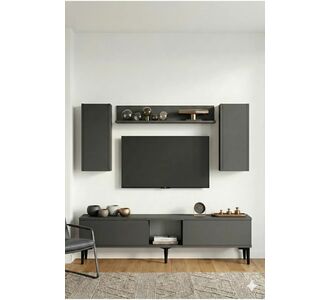 Stewehome Σετ έπιπλο τηλεόρασης με ράφι 150x30x41 cm 474757 |  Έπιπλα τηλεόρασης στο espiti