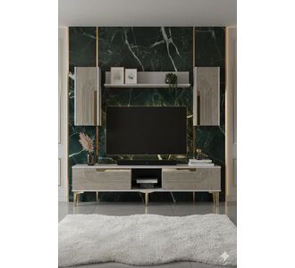 Stewehome Σετ μονάδας τηλεόρασης με ντουλάπια από Συνθετικό ξύλο μοντέρνου στιλ 150x30x41 cm 920725 |  Έπιπλα τηλεόρασης στο espiti