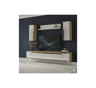 Stewehome Σετ μοντέρνας σύνθεσης τηλεόρασης με ράφι και αποθηκευτικό χώρο 180x30x41 cm 855639 |  Έπιπλα τηλεόρασης στο espiti