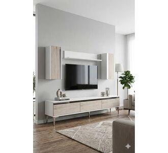 Stewehome Σετ μοντέρνας σύνθεσης τηλεόρασης με ράφια από Συνθετικό ξύλο 180x30x41 cm 807094 |  Έπιπλα τηλεόρασης στο espiti