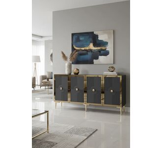 Stewehome Κονσόλα πολύ λειτουργικό ντουλάπι για γωνιά καφέ και έπιπλο τηλεόρασης 150x32x75 cm 978024 |  Βιτρίνες - Έπιπλα εισόδου στο espiti
