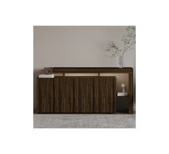 Stewehome Μοντέρνα κονσόλα με LED φωτισμό 4 θυρών και εσωτερικό ράφι αποθήκευσης 170x35x80 cm 314791 |  Βιτρίνες - Έπιπλα εισόδου στο espiti