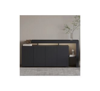 Stewehome Μοντέρνα κονσόλα με LED φωτισμό και αποθηκευτικό χώρο με 4 πόρτες και εσωτερικό ράφι 170x35x80 cm 883870 |  Βιτρίνες - Έπιπλα εισόδου στο espiti