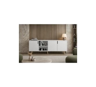 Stewehome Μοντέρνα κονσόλα με 3 πόρτες και ράφι για το σαλόνι 180x45x80 cm 717055 |  Βιτρίνες - Έπιπλα εισόδου στο espiti