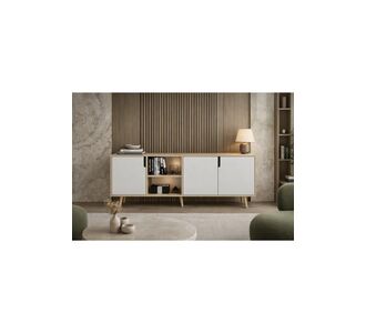Stewehome Μοντέρνα κονσόλα με 3 πόρτες και ράφια για αποθήκευση 180x45x80 cm 826198 |  Βιτρίνες - Έπιπλα εισόδου στο espiti