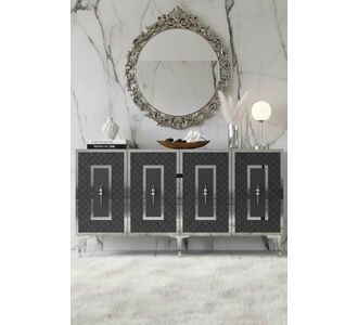 Stewehome Κονσόλα έπιπλο τηλεόρασης πολυλειτουργικό ντουλάπι και γωνιά καφέ με ράφι και πόρτα για το σαλόνι 150x32x75 cm 645140 |  Βιτρίνες - Έπιπλα εισόδου στο espiti
