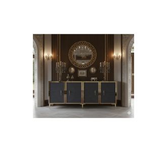 Stewehome Κονσόλα έπιπλο τηλεόρασης πολύχρηστο ντουλάπι και γωνιά καφέ με ράφι και πόρτες 180x32x75 cm 454937 |  Βιτρίνες - Έπιπλα εισόδου στο espiti