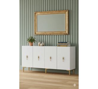 Stewehome Κονσόλα έπιπλο τηλεόρασης πολύχρηστο ντουλάπι γωνιά καφέ με ράφι και πόρτα 150x32x75 cm 502505 |  Βιτρίνες - Έπιπλα εισόδου στο espiti