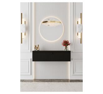 Stewehome Κονσόλα MDF τοίχου με πόρτα country στιλ χωρίς πόδια 90x27 cm 763371 |  Βιτρίνες - Έπιπλα εισόδου στο espiti