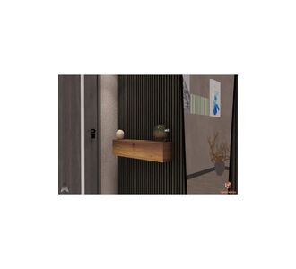 Stewehome Κονσόλα με καρυδί πόρτα για σαλόνι χολ είσοδο και καθιστικό με κρεμαστή λαβή και ντουλάπι 60x20x20 cm 162753 |  Βιτρίνες - Έπιπλα εισόδου στο espiti