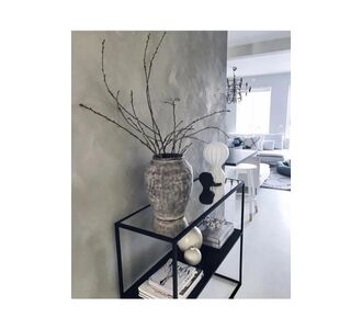 Stewehome Σκανδιναβικός μοντέρνος κονσόλα με ράφι από μέταλλο και διαφανές γυαλί με αντρασίτ ξύλο για γωνιακό καφέ 80x85x85 cm 237821 |  Βιτρίνες - Έπιπλα εισόδου στο espiti