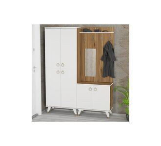 Stewehome Σκανδιναβικού στιλ ντουλάπα παπουτσιών και βεστιάριο από πεύκο και για το χολ 140x185x185 cm 103539 |  Καλόγεροι -Κρεμάστρες στο espiti