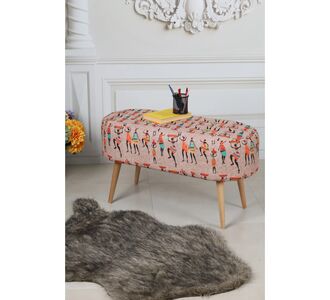 Stewehome Πουφ με πόδια από φυσικό ξύλο γκούργκεν 90x40x2 cm 265976 |  Πουφ στο espiti