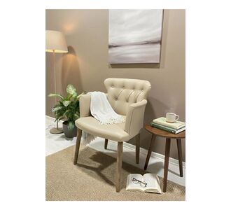 Stewehome πολυθρόνα από δέρμα με ξύλινα πόδια 60x60 cm 334741 |  Πολυθρόνες σαλονιού στο espiti