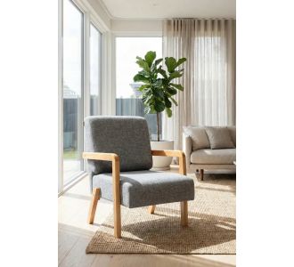 Stewehome Μποέμικος καρέκλα με ξύλινα πόδια 60x60 cm 836679 |  Πολυθρόνες σαλονιού στο espiti