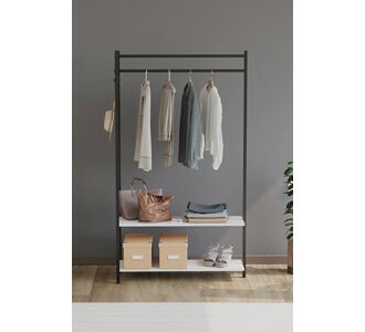 Stewehome Επιδαπέδιος μεταλλικός κρεμάστρας ρούχων με ράφι μοντέρνου στιλ 89x157x157 cm 226177 |  Καλόγεροι -Κρεμάστρες στο espiti