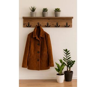 Stewehome Κρεμάστρα τοίχου για παλτό με MDF καρυδιάς 70x18x18 cm 159994 |  Καλόγεροι -Κρεμάστρες στο espiti