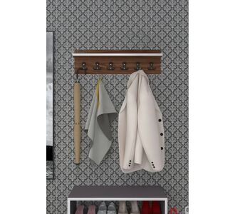 Stewehome Κρεμάστρα ρούχων με ράφι σετ 6 τεμαχίων από λευκό σουνταλάμ 70x20x20 cm 480198 |  Καλόγεροι -Κρεμάστρες στο espiti