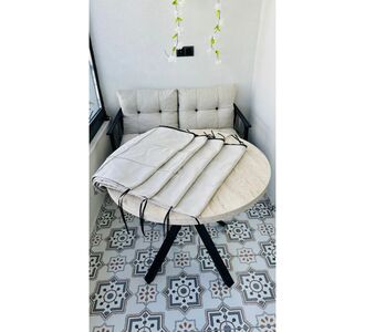 Stewehome Σετ καλύμματα μαξιλαριών για μπαλκόνι και κήπο 4 τεμαχίων από λινό ύφασμα 854091 |  Σετ τραπεζαρία κήπου στο espiti