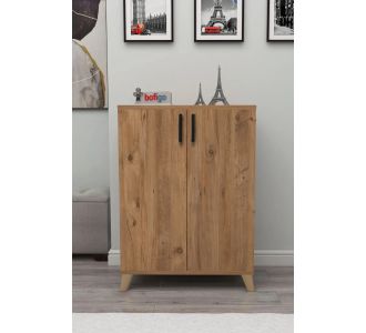Stewehome Ντουλάπι παπουτσιών με 4 ράφια και 2 πόρτες από ξύλο πεύκου 72x32x88 cm 595798 |  Παπουτσοθήκες στο espiti