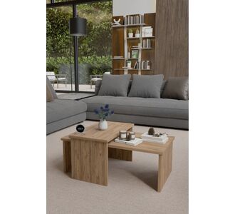 Stewehome πολυλειτουργικό σετ 2 τεμαχίων τραπεζιών σαλονιού από ξύλο με διακοσμητικό σχεδιασμό 811135 |  Τραπεζάκια σαλονιού στο espiti