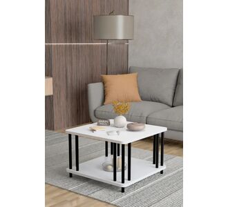 Stewehome μοντέρνο τετράγωνο διπλό τραπεζάκι σαλονιού με μεταλλικά πόδια 839070 |  Τραπεζάκια σαλονιού στο espiti