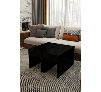 Stewehome Σετ 4 τεμαχίων τραπεζάκια σαλονιού μεσαίου μεγέθους μοντέρνου στυλ τετράγωνα από σαντουλάμ 30x30 cm 549575 |  Τραπεζάκια σαλονιού στο espiti