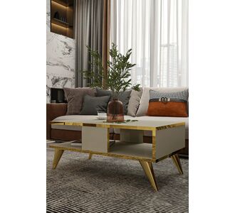 Stewehome Τραπέζι σαλονιού με ράφι ορθογώνιο μοντέρνο από σανταλάμ 45x80 cm 592227 |  Τραπεζάκια σαλονιού στο espiti