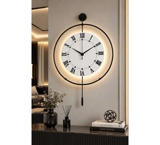 Stewehome Μοντέρνο μεταλλικό ρολόι τοίχου με LED κρύσταλλο και τροφοδοσία με 3 μπαταρίες 50x75 cm 81767301 |  Ρολόγια στο espiti