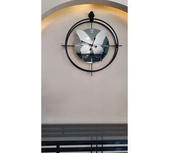 Stewehome Μεταλλικό ρολόι τοίχου με led και μπαταρία σε στρογγυλό σχήμα 55x63 cm 60131720 |  Ρολόγια στο espiti