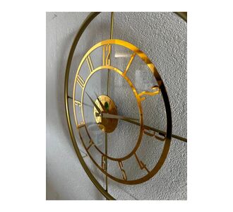 Stewehome Μεταλλικό ρολόι τοίχου με γυαλί στρογγυλό σκανδιναβικού στιλ με φωτισμό 60x80 cm 83555860 |  Ρολόγια στο espiti