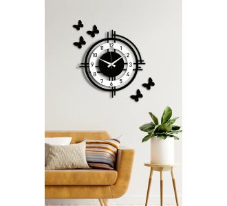 Stewehome Φωτιζόμενο ξύλινο ρολόι τοίχου διακοσμητικό μοντέρνου σχεδιασμού 48x48 cm 31479912 |  Ρολόγια στο espiti