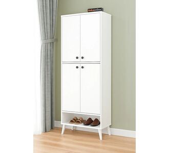 Stewehome λευκή παπουτσοθήκη με 9 ράφια 4 πόρτες και πόδια πολύ λειτουργική ντουλάπα αποθήκευσης (4) 64x35x165 cm 78731780 |  Παπουτσοθήκες στο espiti