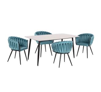 ΣΕΤ ΤΡΑΠΕΖΑΡΙΑΣ 5ΤΜΧ RAVEN HM12121.01 ΚΕΡΑΜΙΚΟ TOP ΛΕΥΚΟ ΜΑΡΜΑΡΟ--ΤΙΡΚΟΥΑΖ ΒΕΛΟΥΔΟ |  Σετ τραπεζαρίες στο espiti