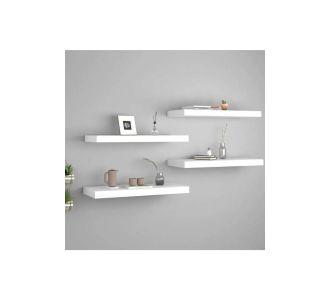 Stewehome Σετ 4 τεμαχίων λευκών επιτοίχιων ραφιών MDF για βιβλία και διακόσμηση Λευκό 50x15x15 cm 402672 |  Ραφιέρες τοίχου στο espiti