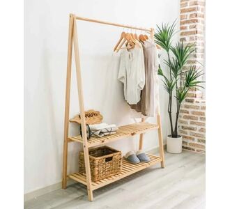Stewehome ξύλινη ντουλάπα ρούχων με 2 ράφια -δρυς 106x38x148 cm 283101 |  Ντουλάπες ρούχων στο espiti