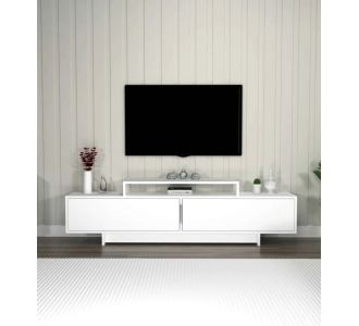 Stewehome Μοντέρνο Επιτοίχιο Έπιπλο TV σε Απόχρωση λευκό 180x29.6x50.2 cm 930077 |  Έπιπλα τηλεόρασης στο espiti