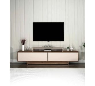 Stewehome Μοντέρνο Επιτοίχιο Έπιπλο TV με Ντουλάπια και Ανοιχτά Ράφια 180x29.6x50.2 cm 668273 |  Έπιπλα τηλεόρασης στο espiti