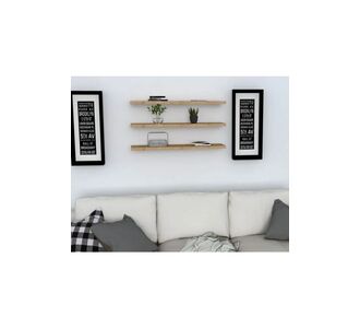 Stewehome Σετ 3 ξύλινων ραφιών τοίχου για βιβλία και διακοσμητικά Καφέ 100x15x15 cm 163184 |  Ραφιέρες τοίχου στο espiti