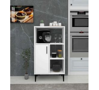Stewehome Ντουλάπα Μπάνιου Πολλαπλών Λειτουργιών με Χώρο Οργάνωσης λευκό 60x35x108.6 cm 492520 |  Σετ Κουζίνες στο espiti