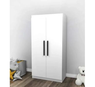 Stewehome Ντουλάπα Δίφυλλη με 7 Ράφια σε Λευκό Χρώμα 90x45x180 cm 283196 |  Ντουλάπες ρούχων στο espiti