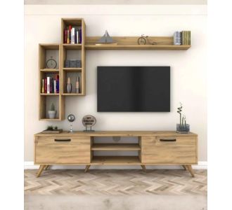 Stewehome Ρουστίκ Ξύλινη Βάση Τηλεόρασης Τοίχου 80x25x15 cm 600350 |  Έπιπλα τηλεόρασης στο espiti